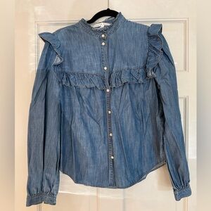 Veronica Beard Tes Denim Blouse
